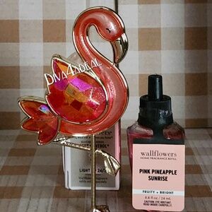 Bath & Body Works FACETED FLAMINGO Nightlight Wallflower Plug & Refill Bundle